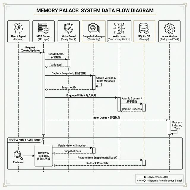 Memory Write & Review Sequence Diagram