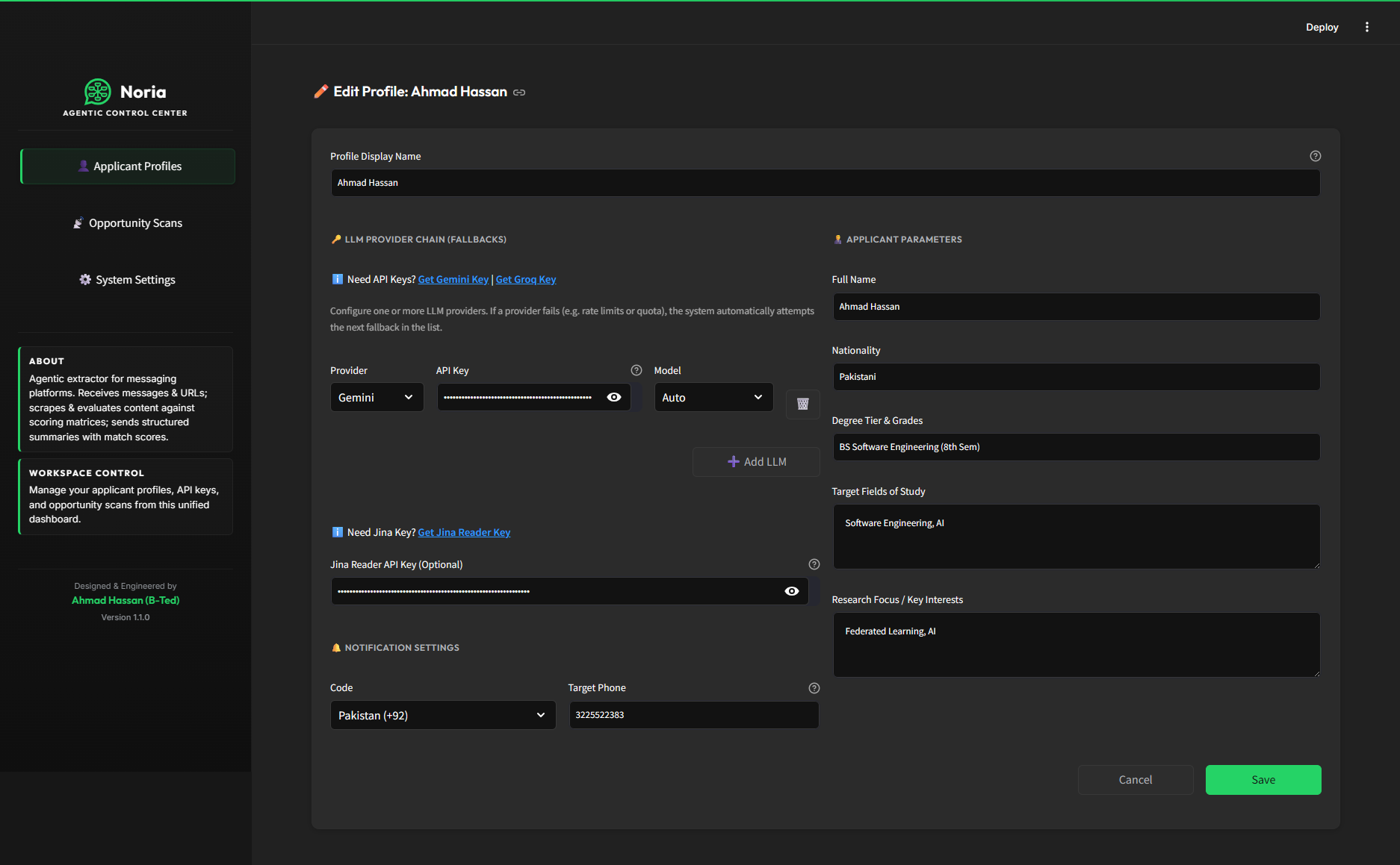 Profile Editor