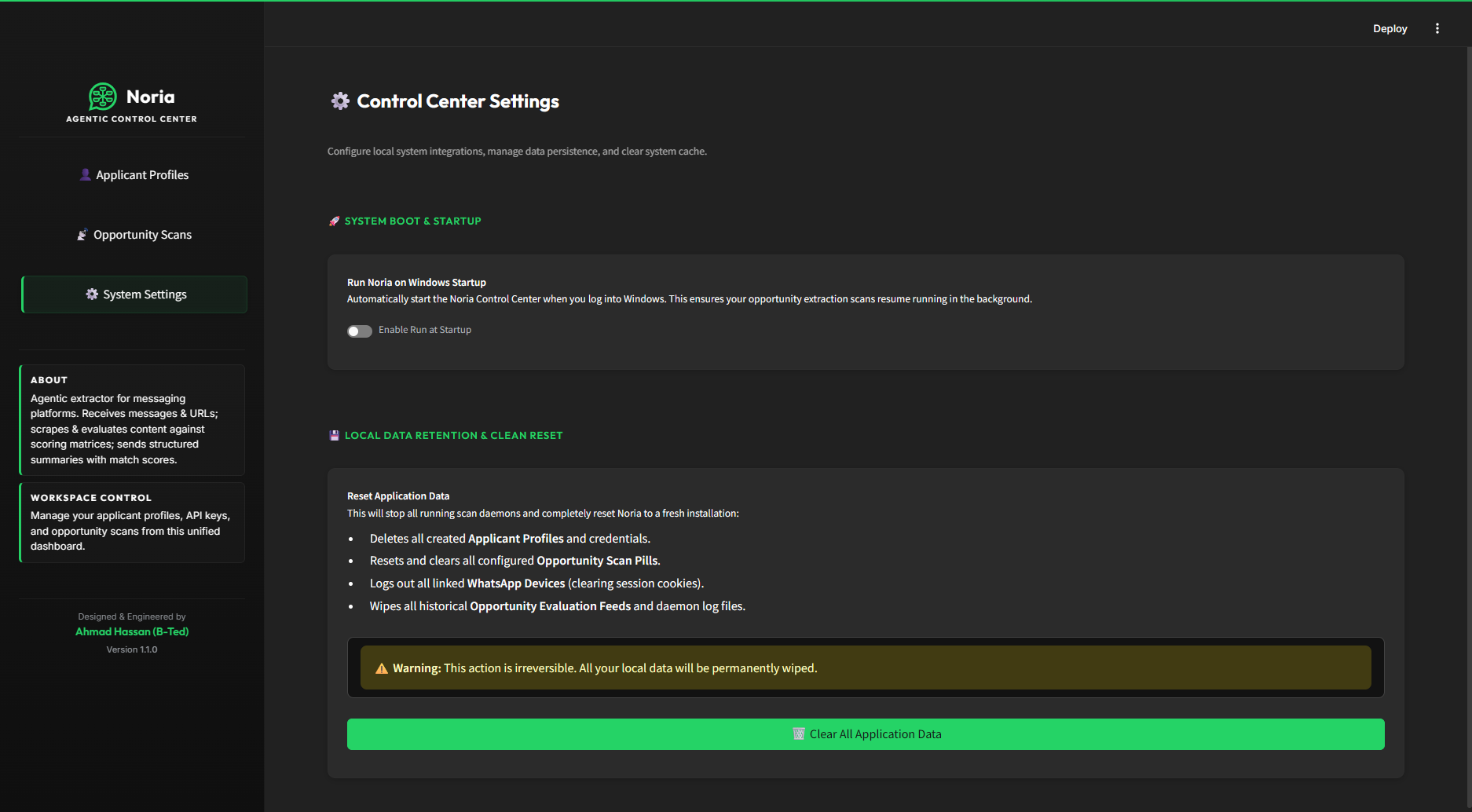 Control Center Settings