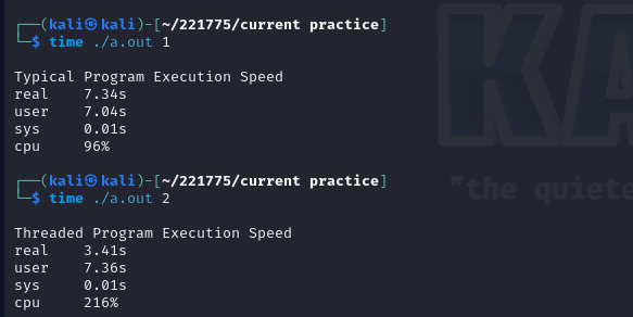 Regular Execution Speed (Typical vs Threaded)