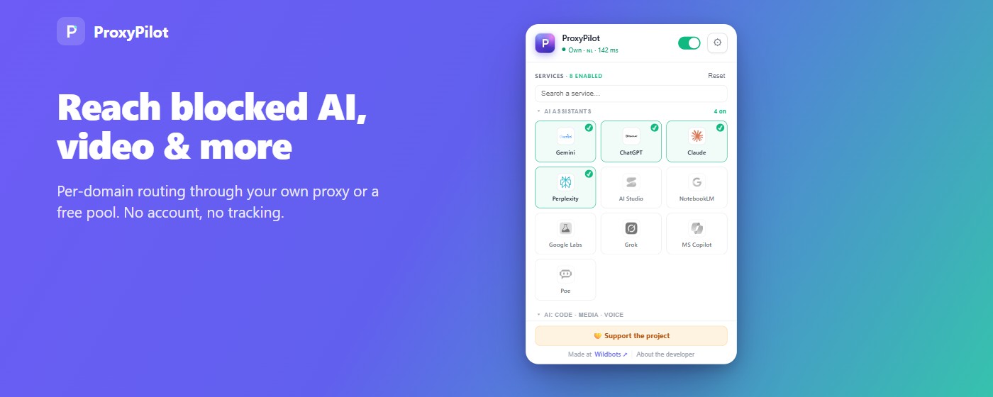 ProxyPilot — proxy toggle & smart routing