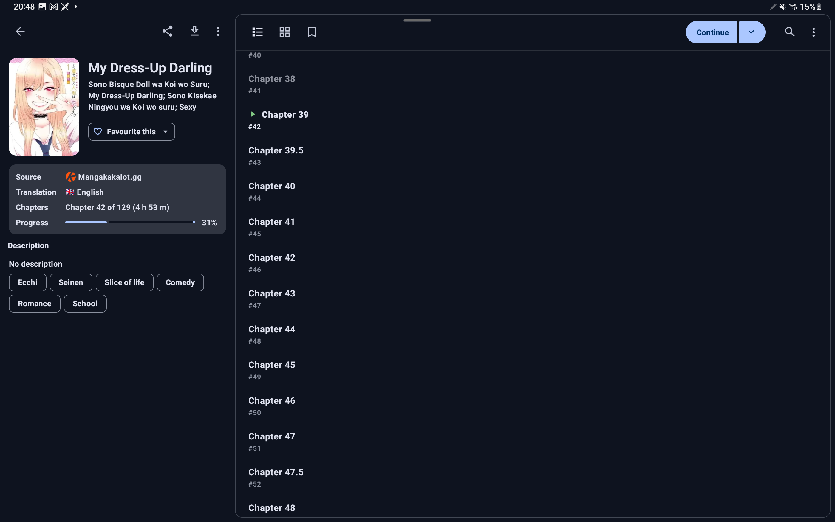 Tablet view