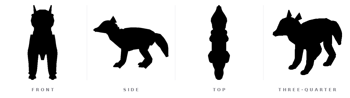 four silhouette views the blind reader is shown
