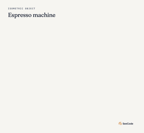 Isometric espresso machine, animated