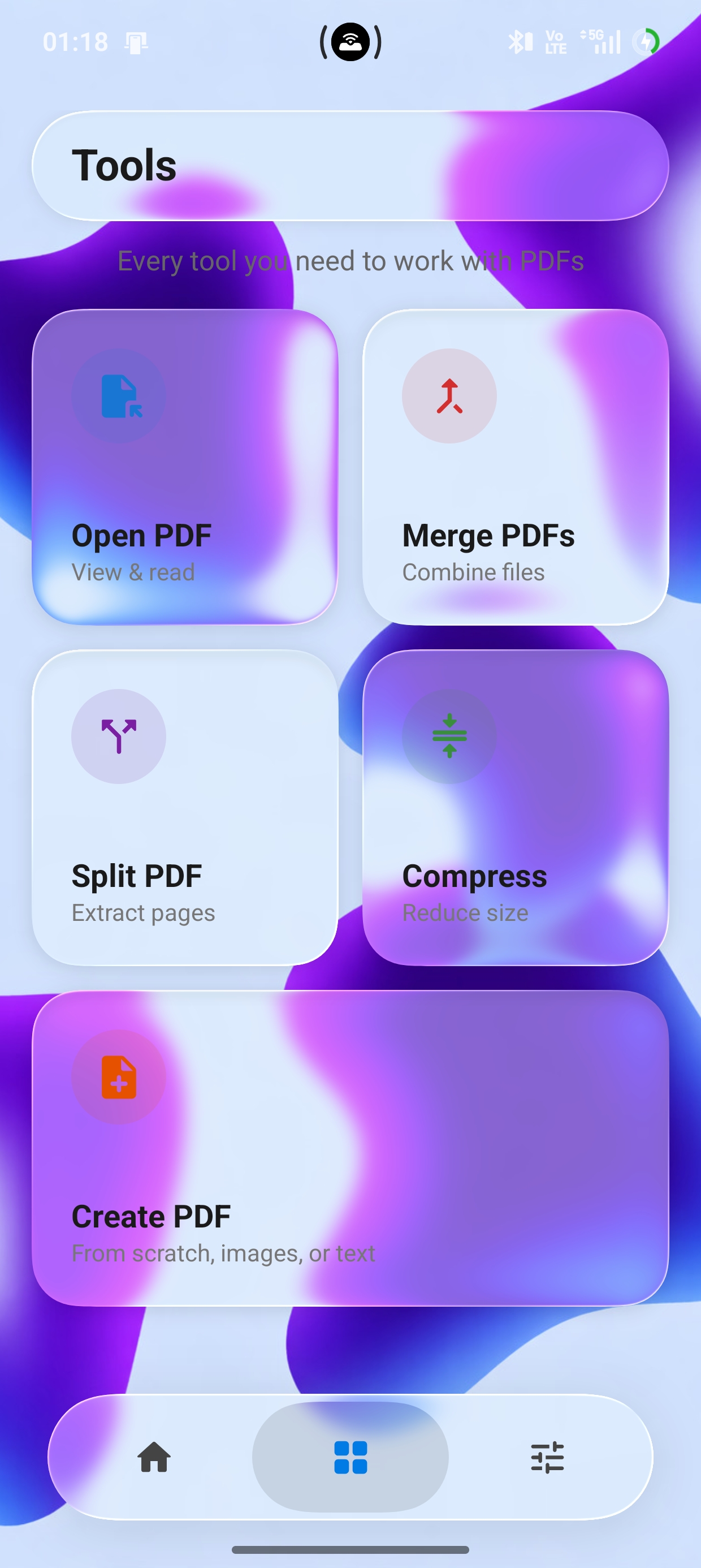 ClearPDF PDF tools in light mode