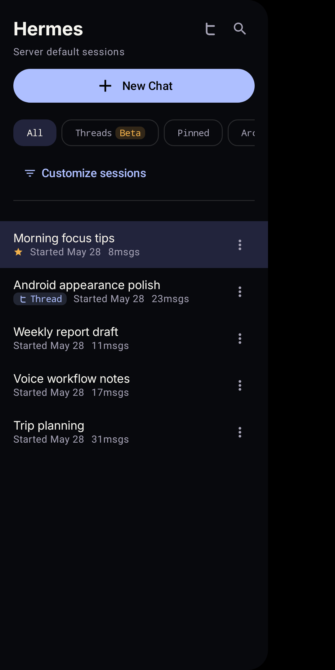 Session history