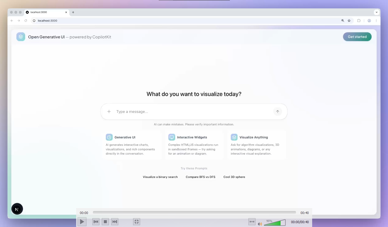 Open Generative UI preview
