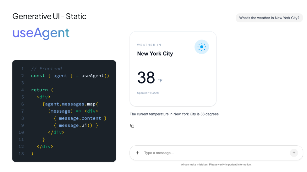 controlled Generative UI example