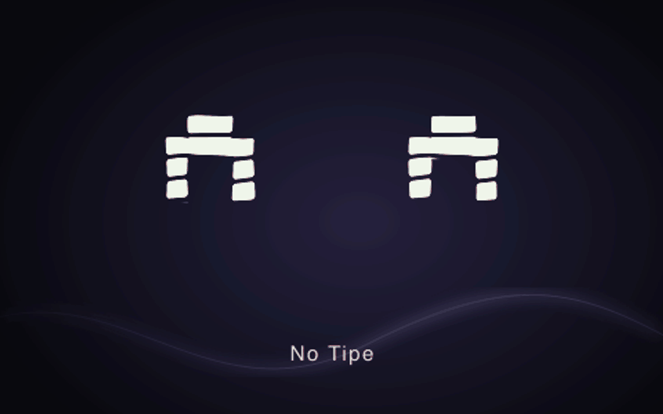 The No Type pixel companion smiles, blinks, and turns into a heart.