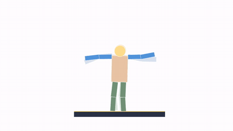 2D simulation · motion-tracking showcase