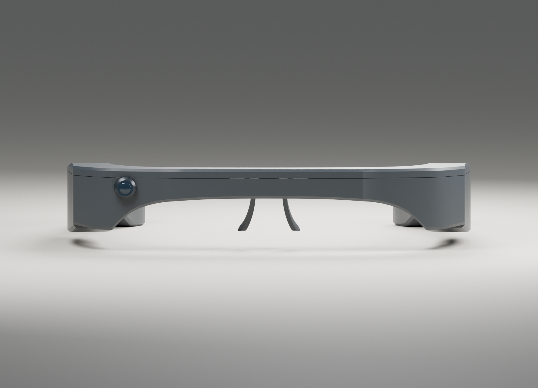 Front view of v0.4 with the camera aperture and nose supports