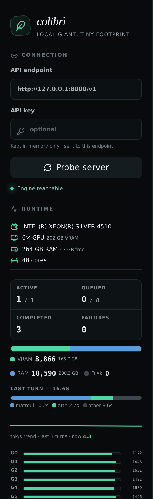 the telemetry sidebar