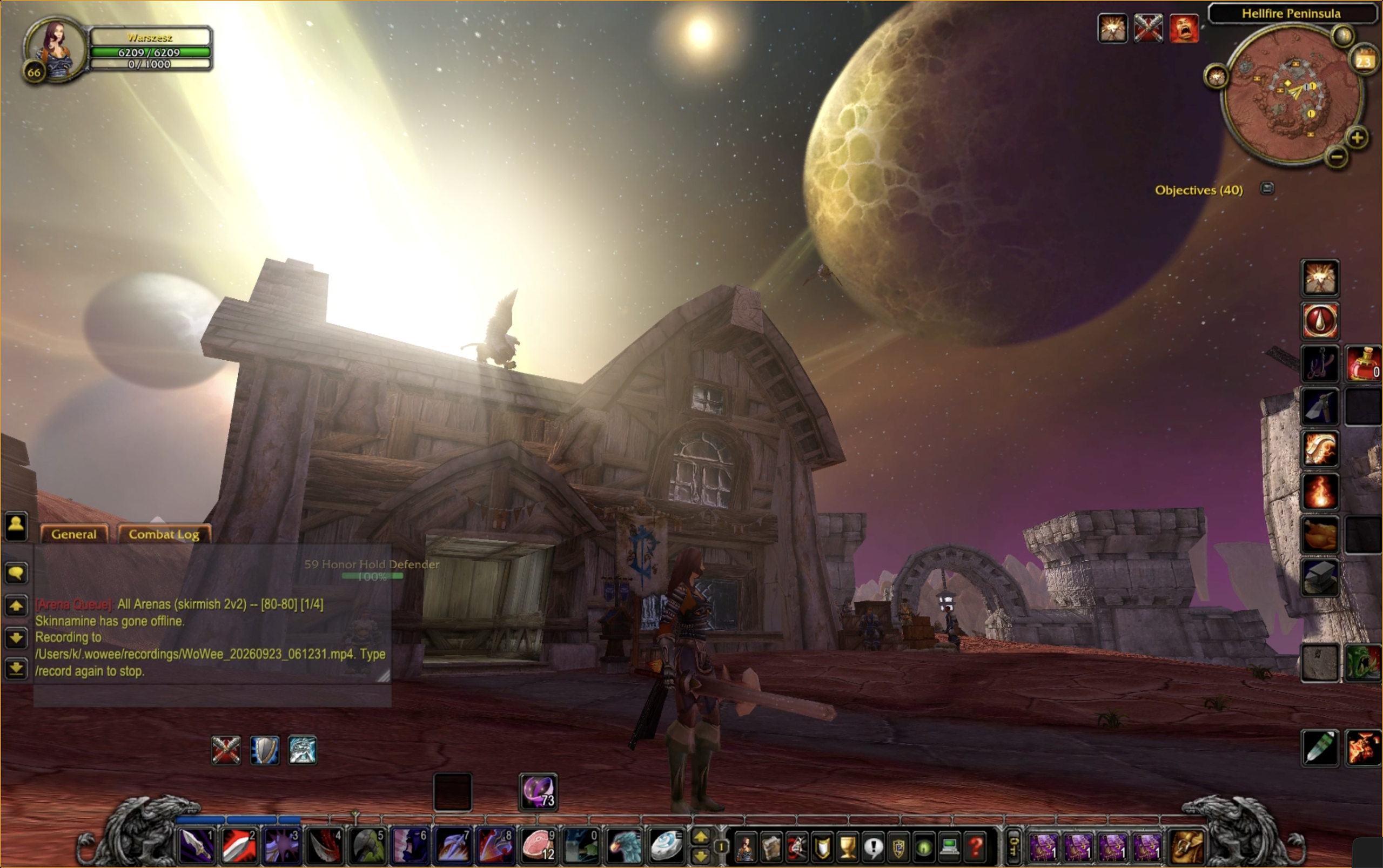 WoWee rendering Honor Hold in Hellfire Peninsula