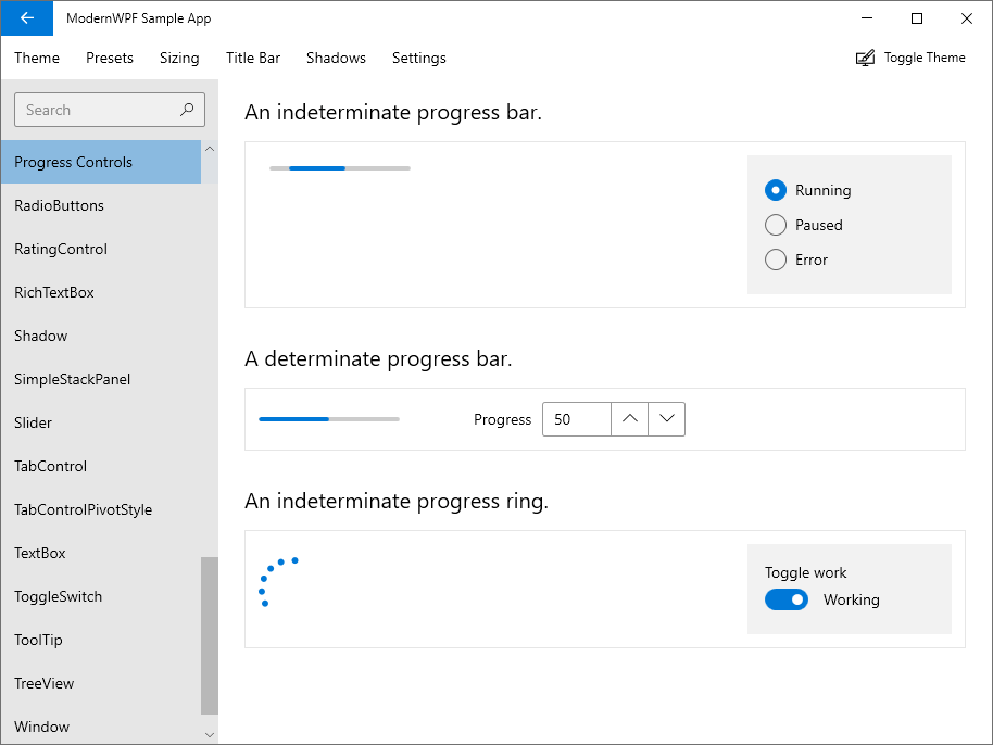 Progress controls Progress controls