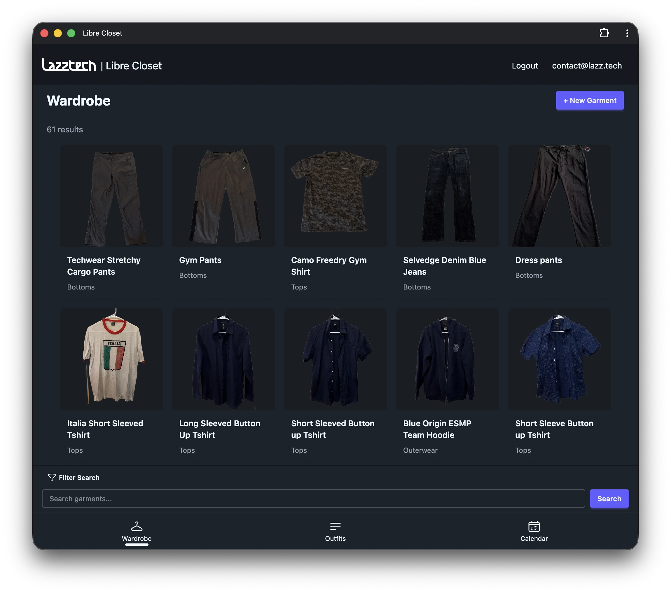 Wardrobe grid