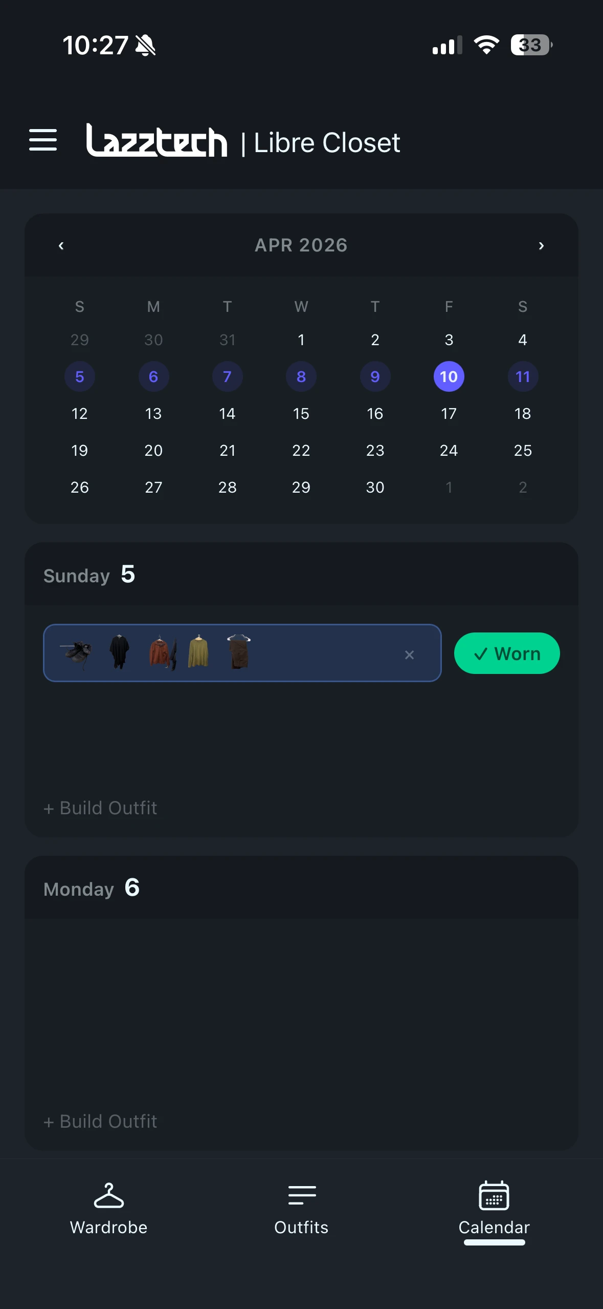 Outfit Schedule