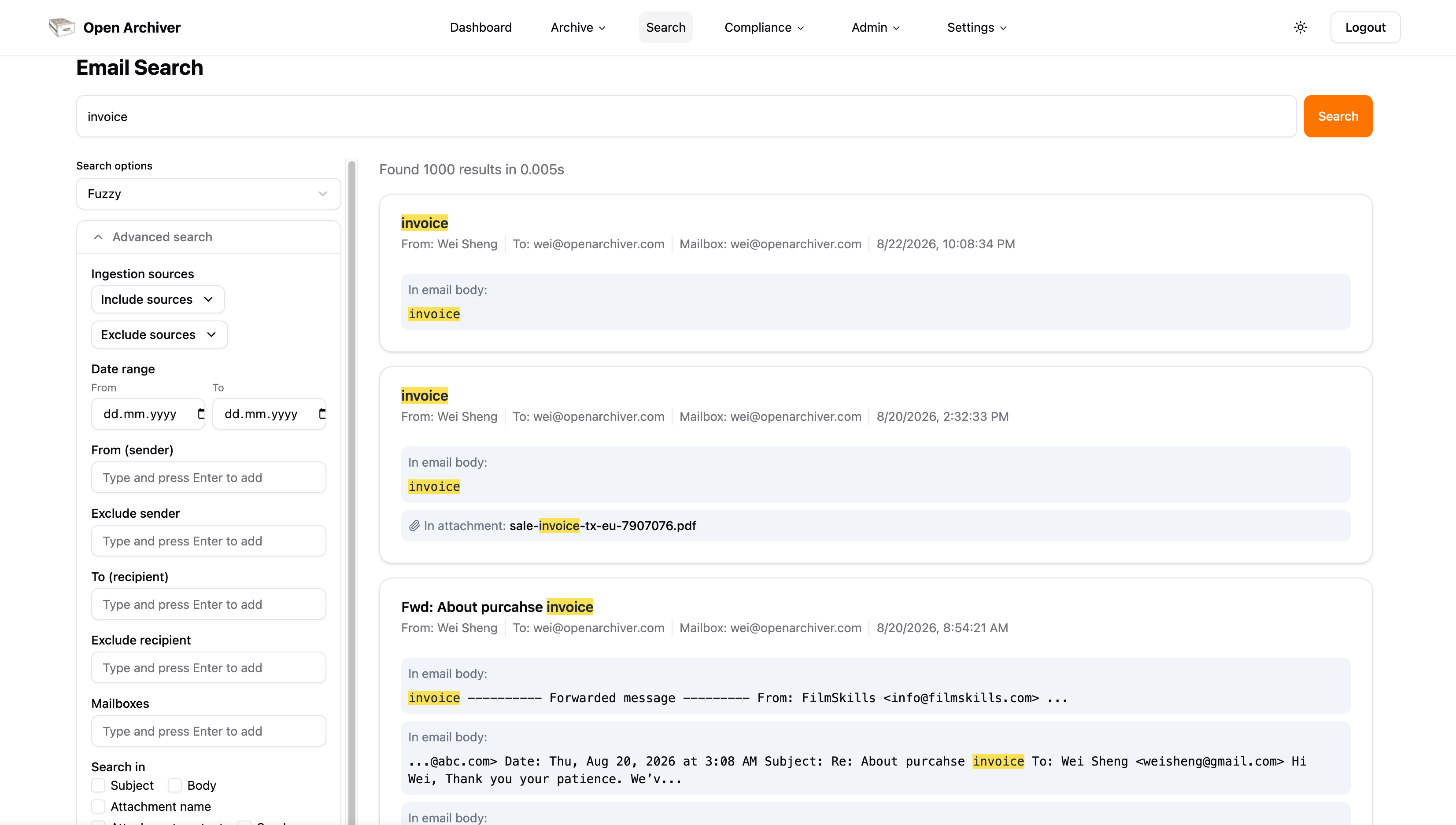 Open Archiver Preview