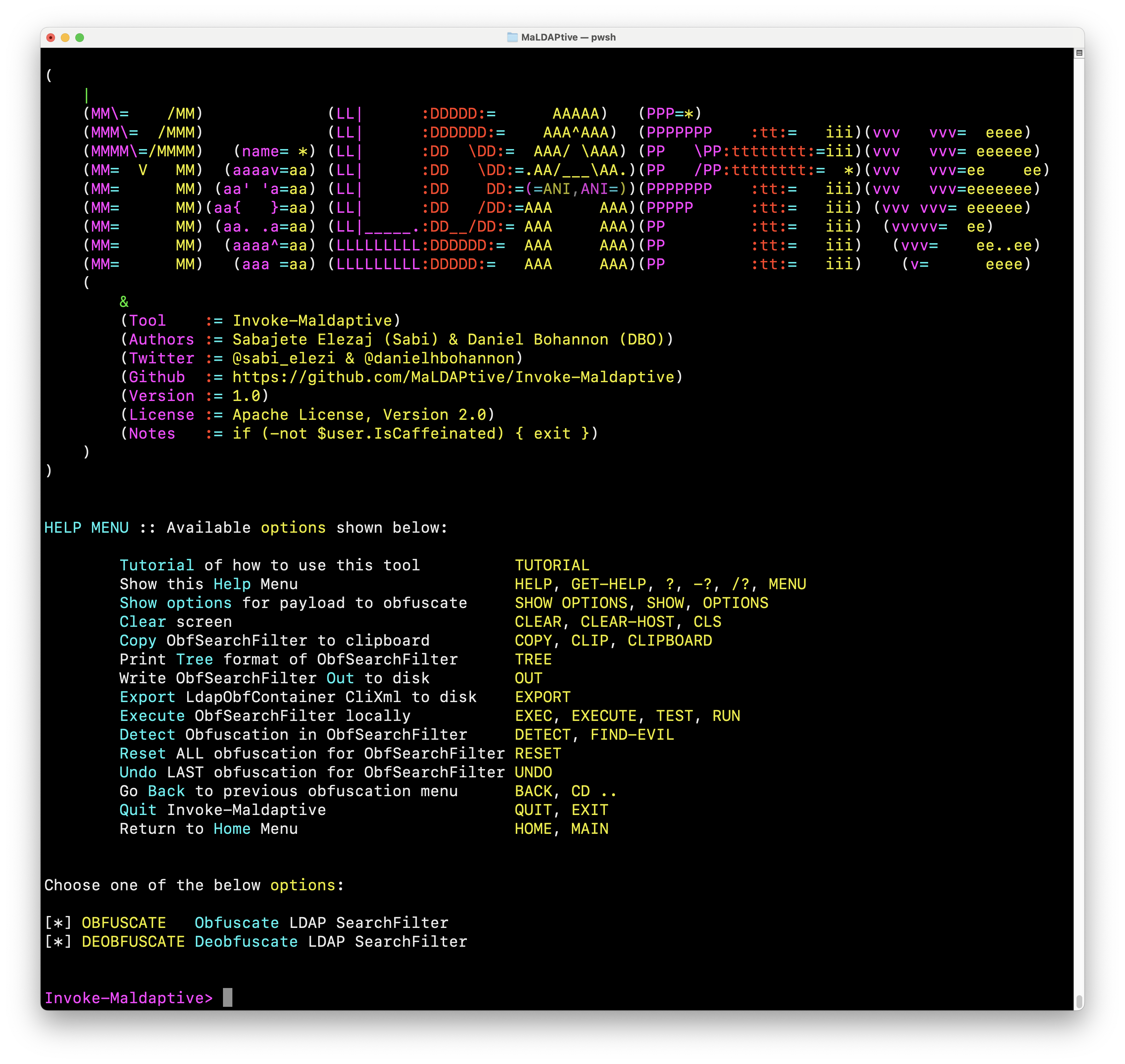 MaLDAPtive Screenshot Interactive Home MaLDAPtive