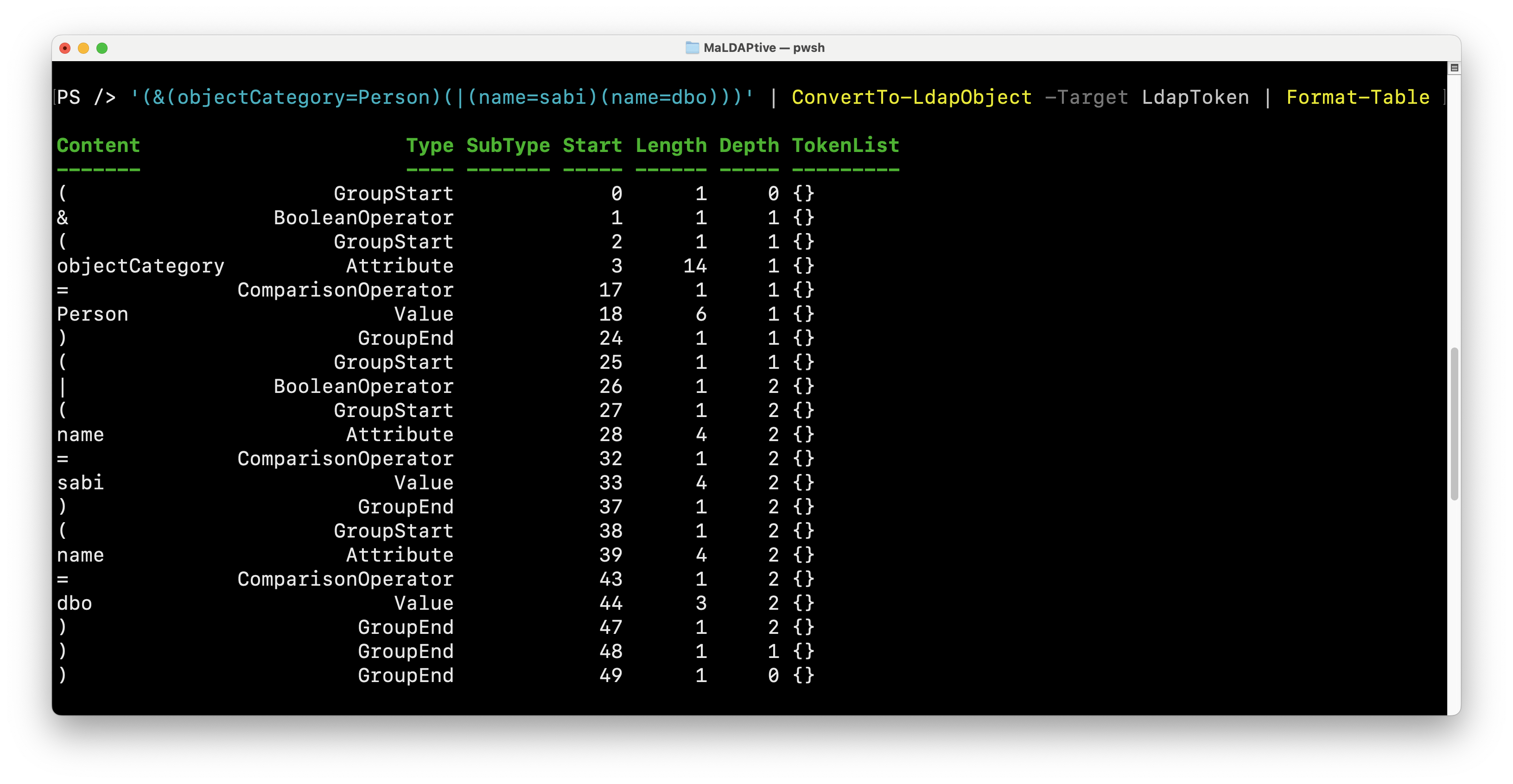 MaLDAPtive Screenshot Parser Token MaLDAPtive