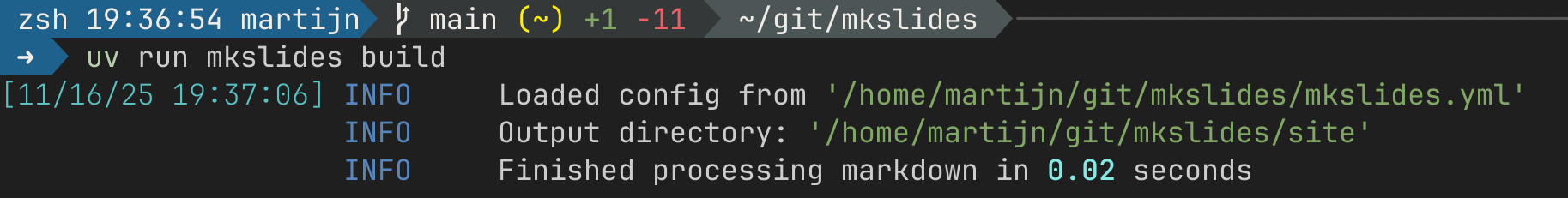 Build output