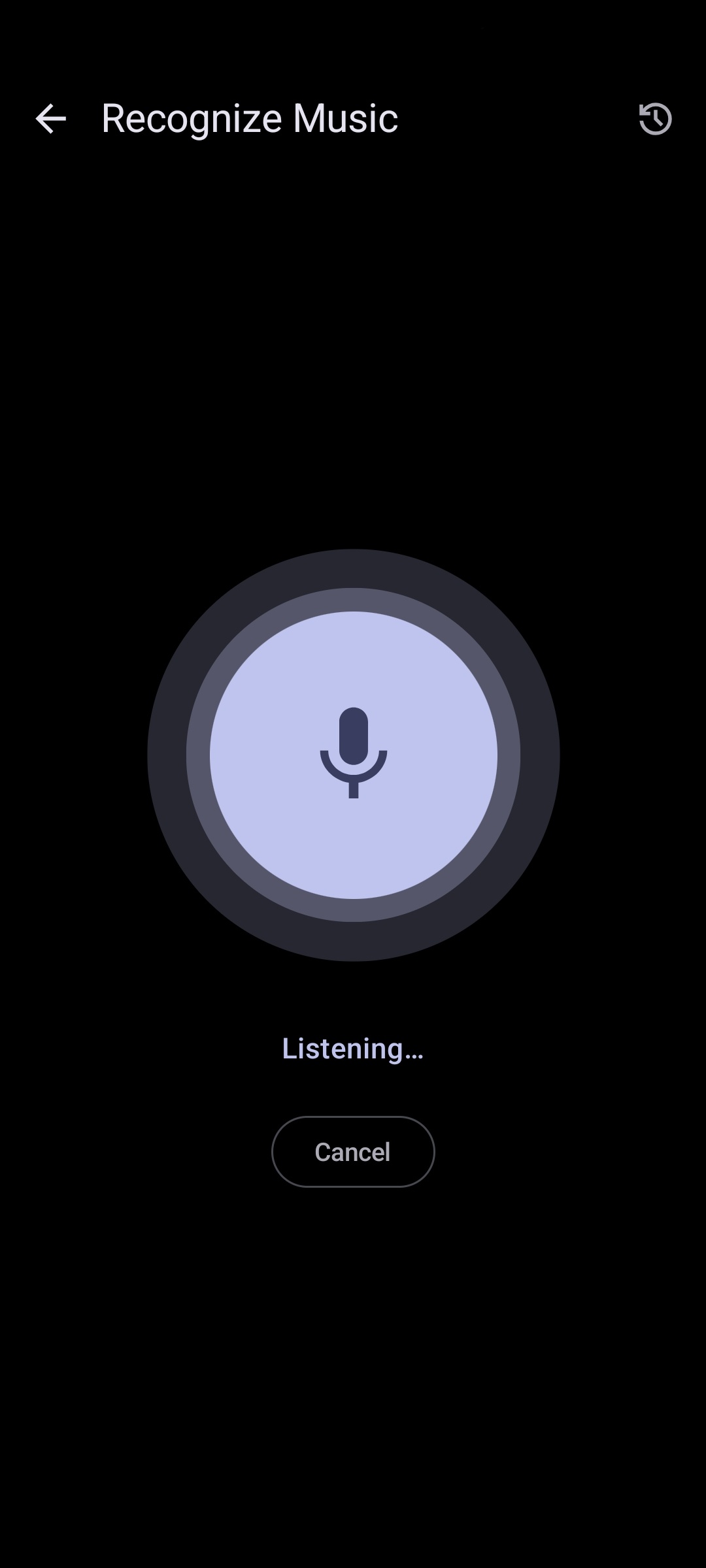 Recognize music screen
