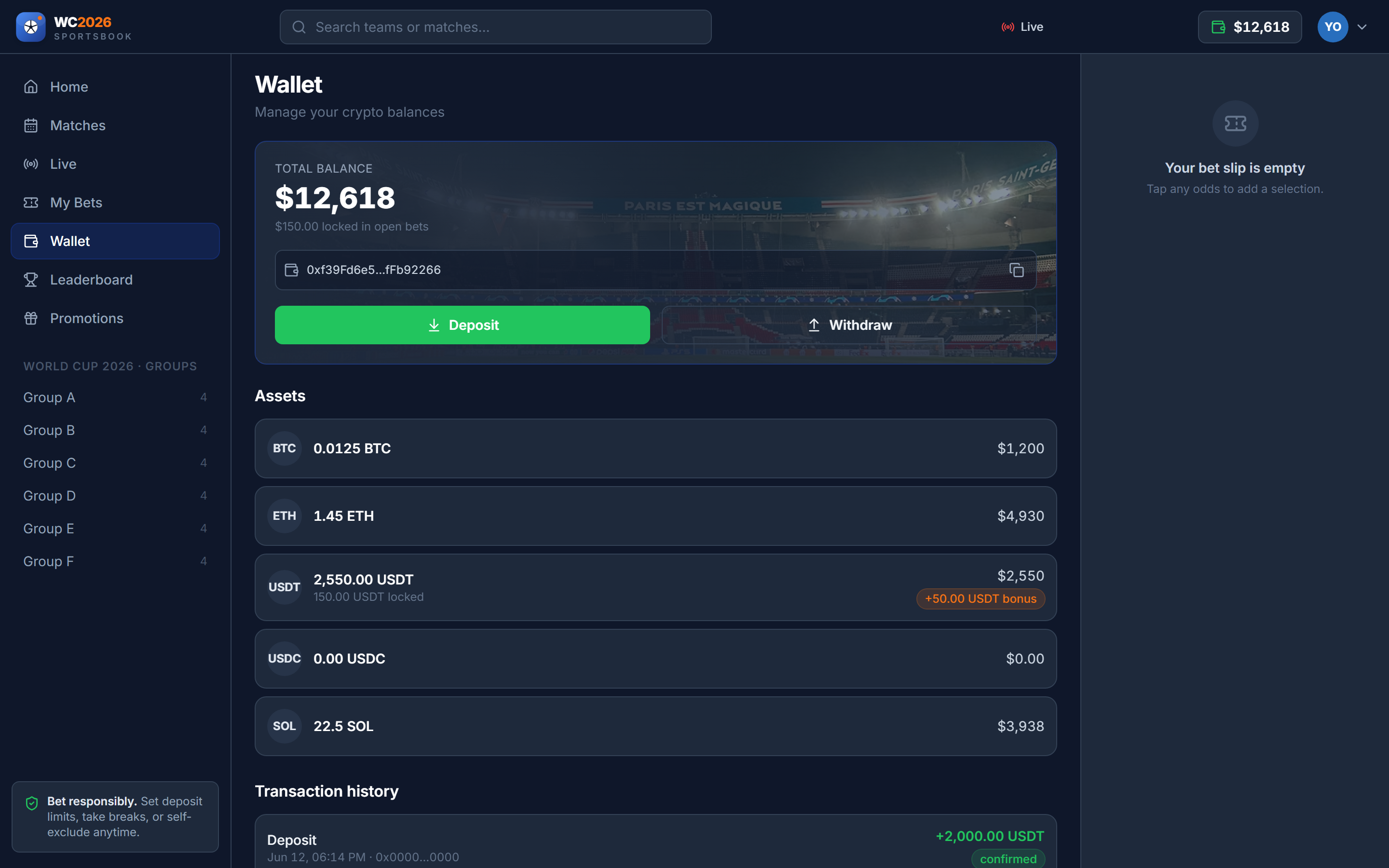 Wallet — multi-asset balances