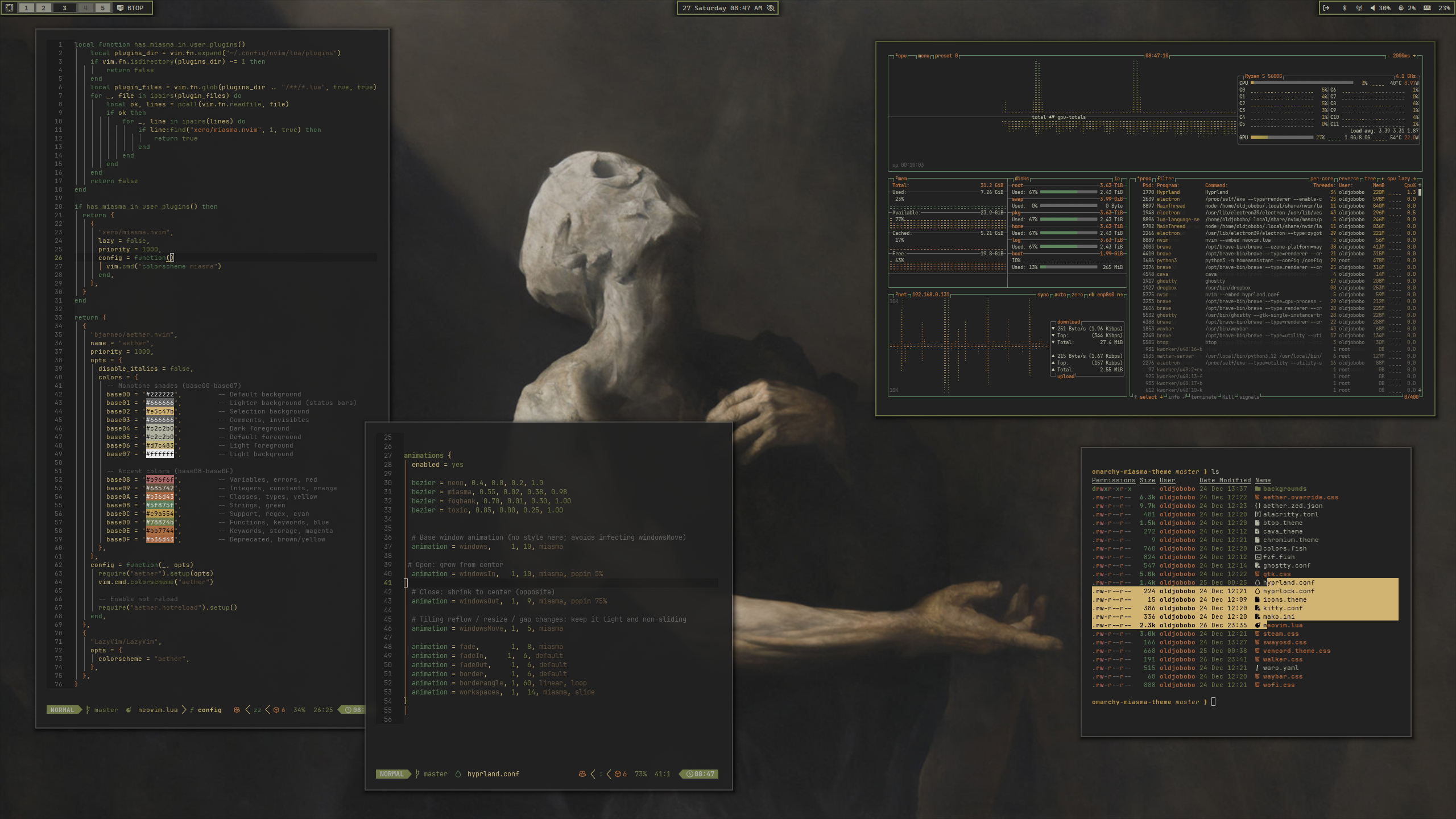 Omarchy Miasma Theme preview