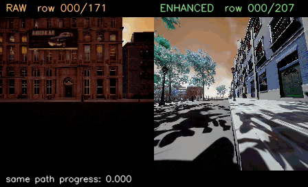 AerialVLN raw and enhanced rollout comparison