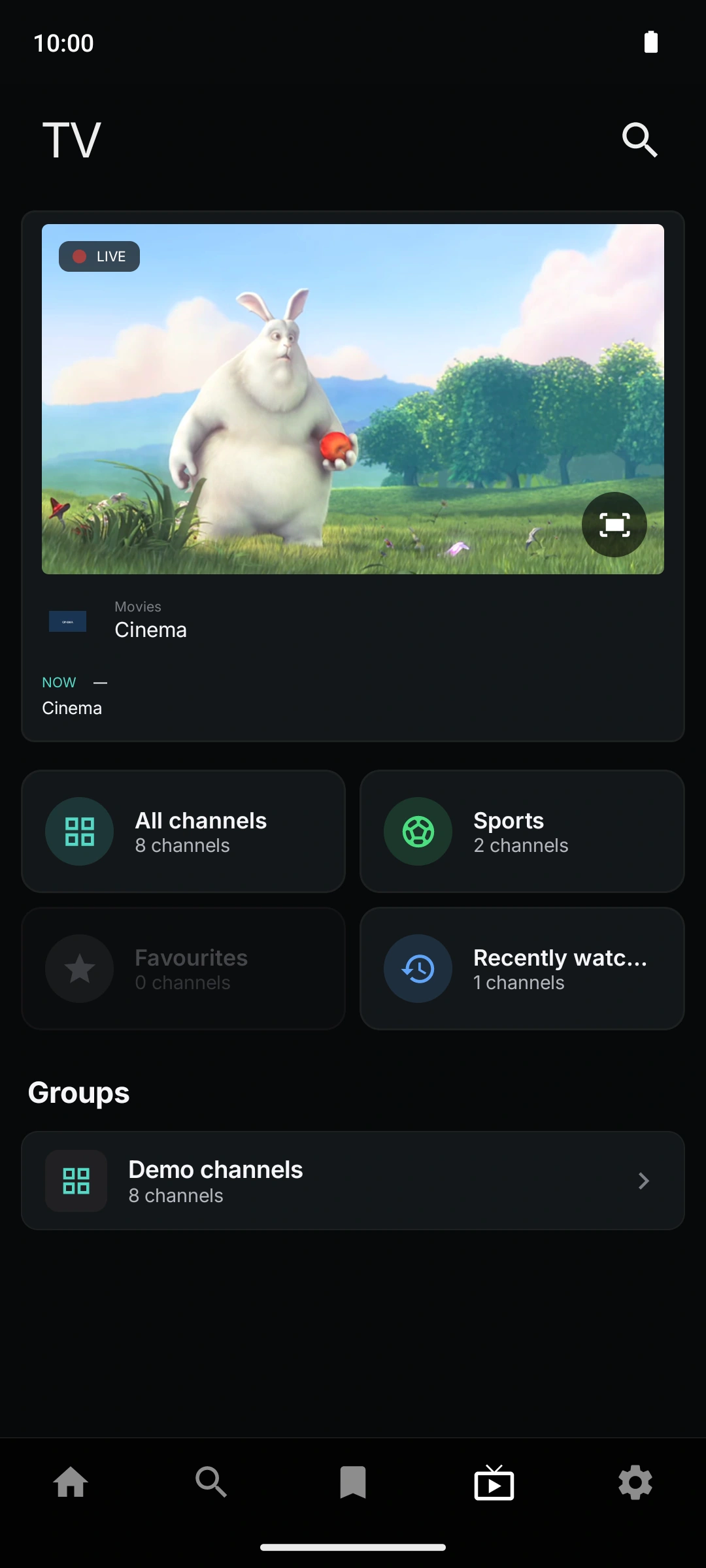 ARVIO 2.0 mobile · Live TV