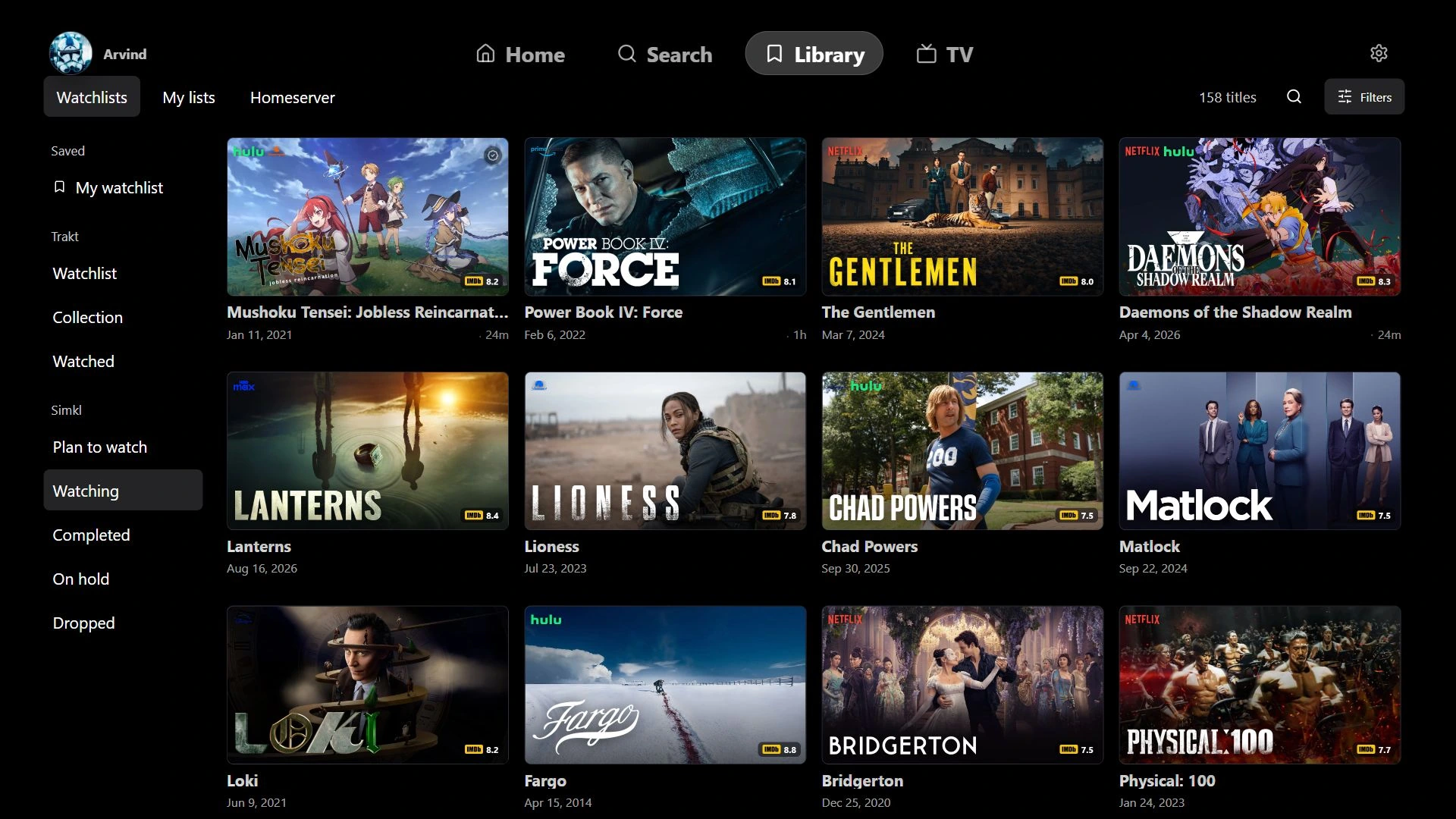 ARVIO 2.0 web · Library