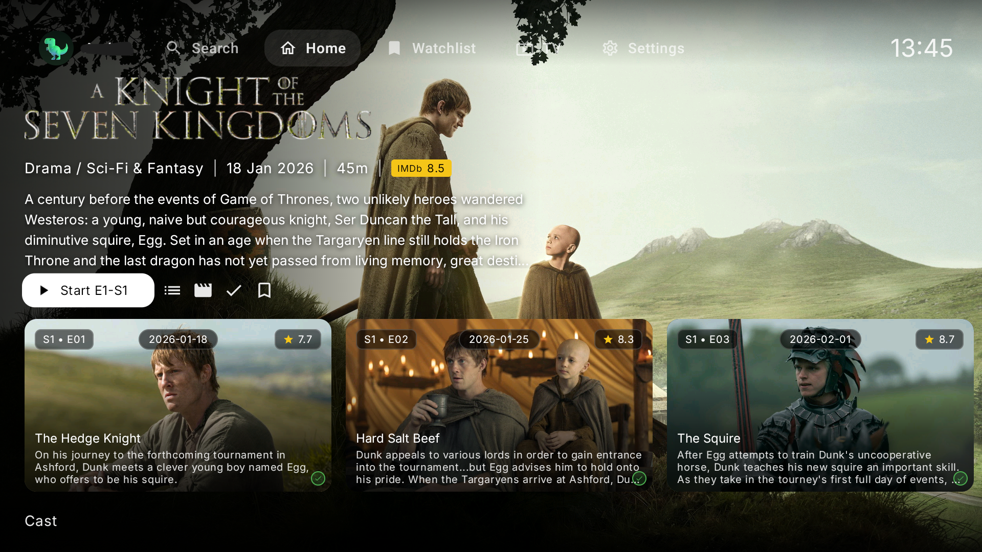 Details screen