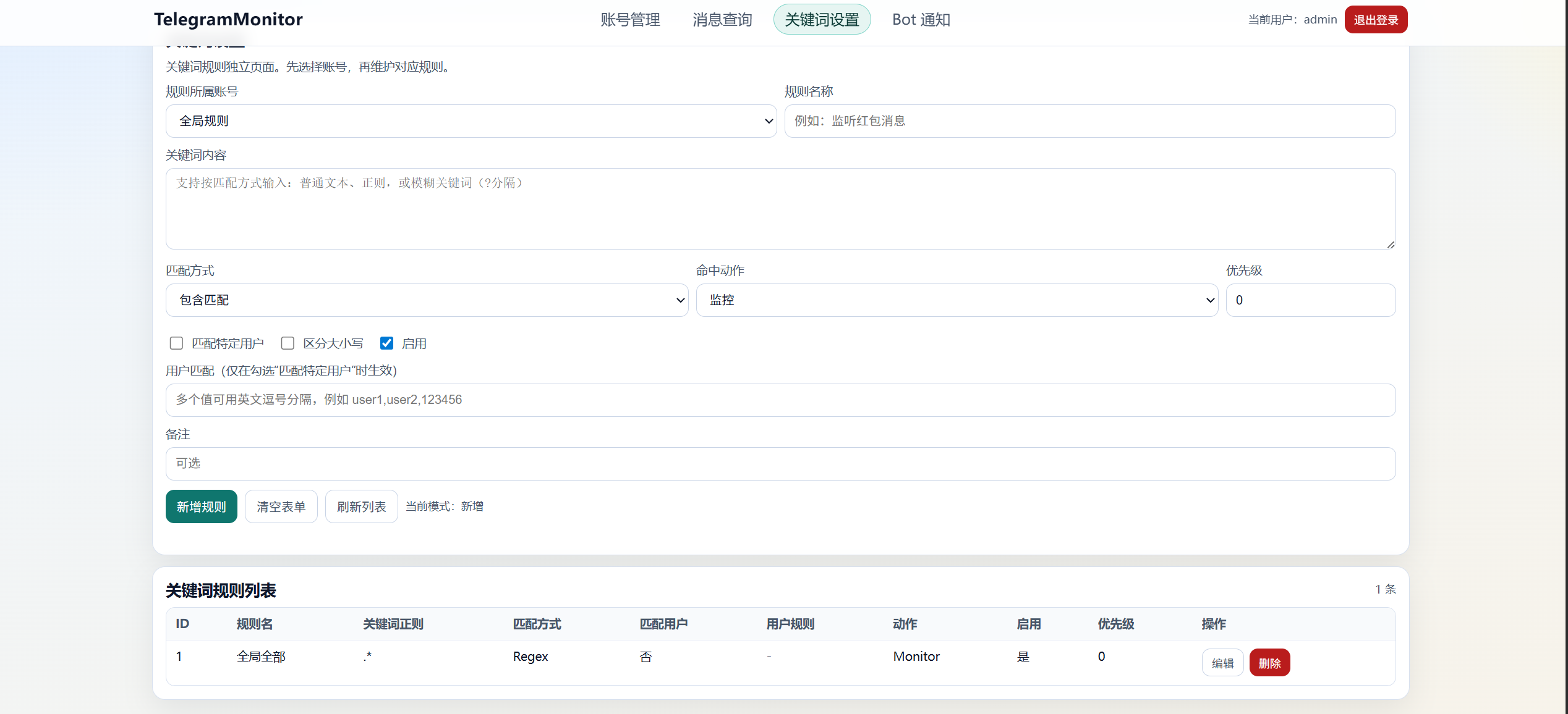 关键词规则