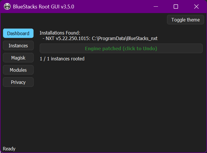 BlueStacks Root GUI Dashboard
