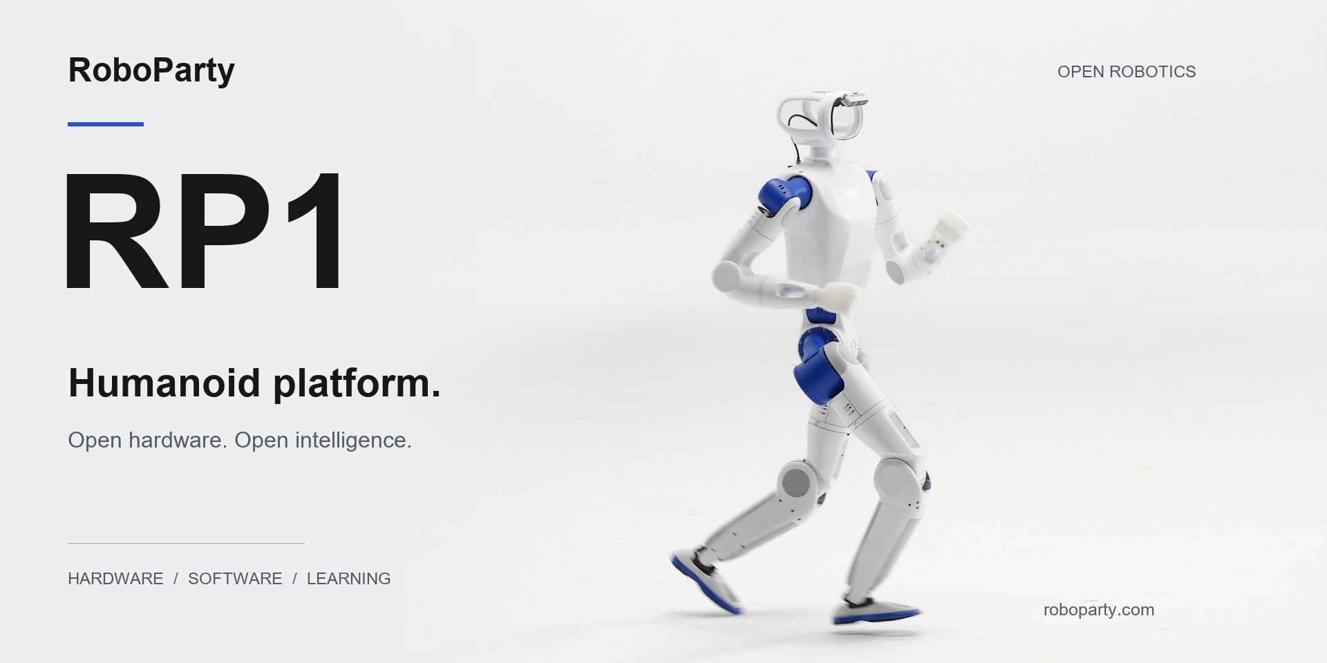 RoboParty RP1. Fully open-source humanoid platform.