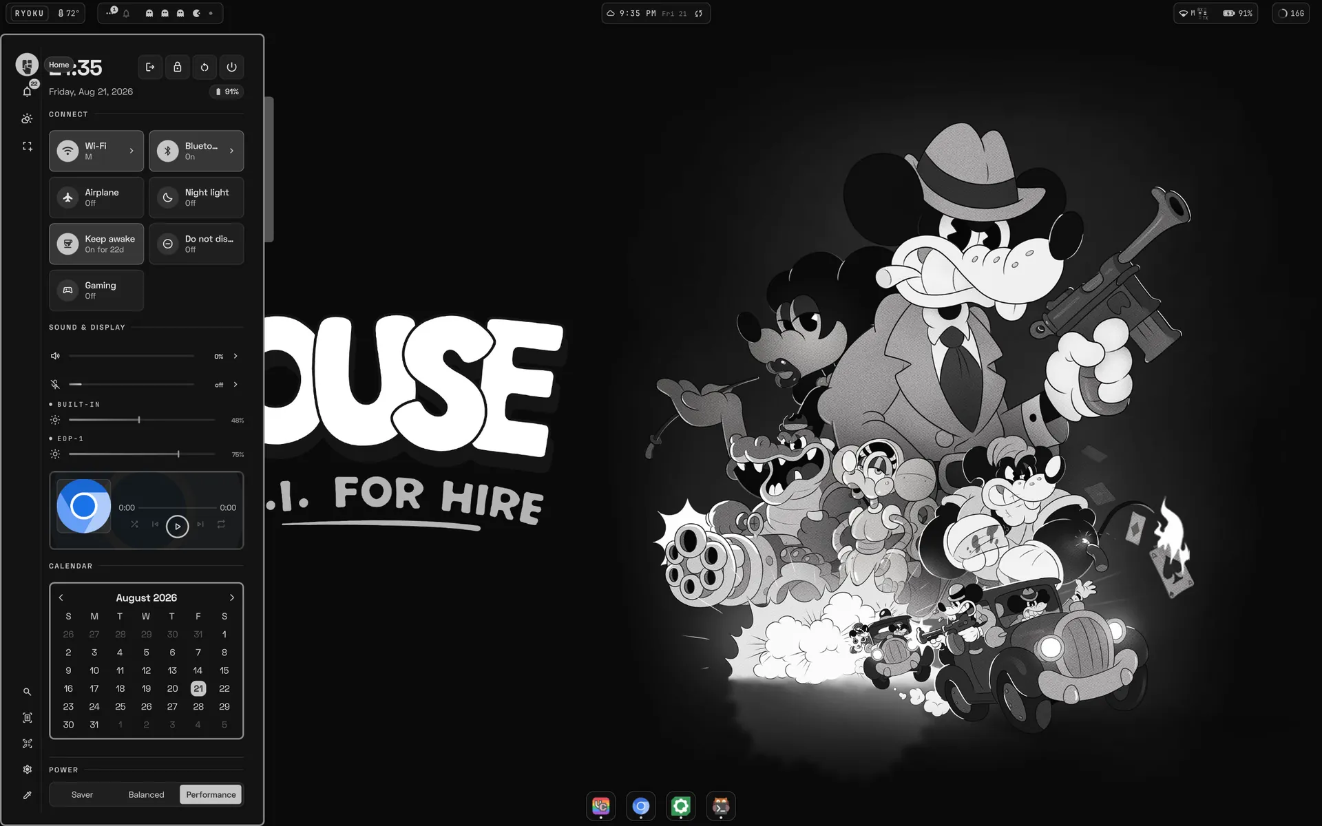 The control sidebar