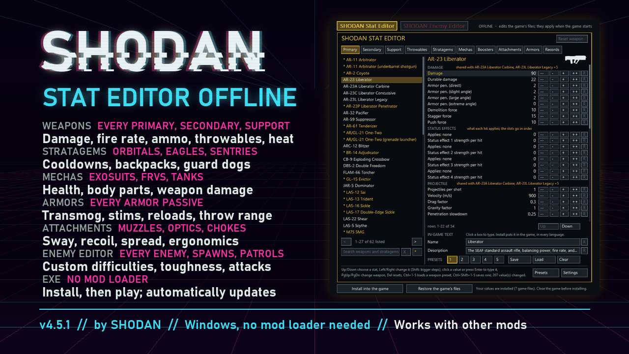 SHODAN Stat Editor Offline