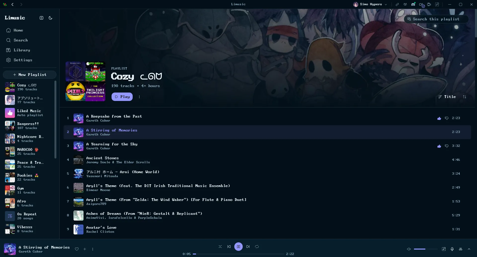 A playlist in Limusic