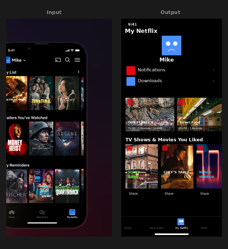 Netflix generated output