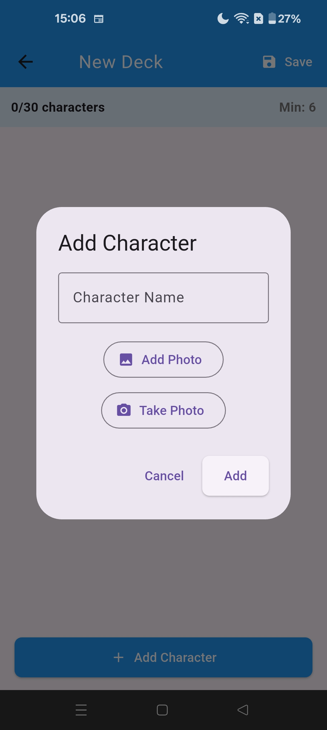 Add character