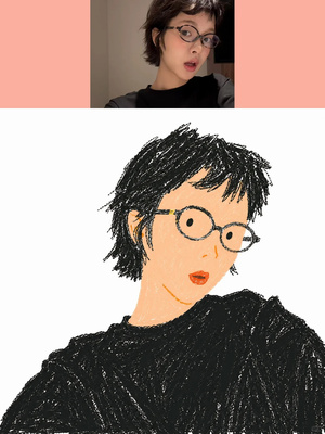 蜡笔极简扁平画