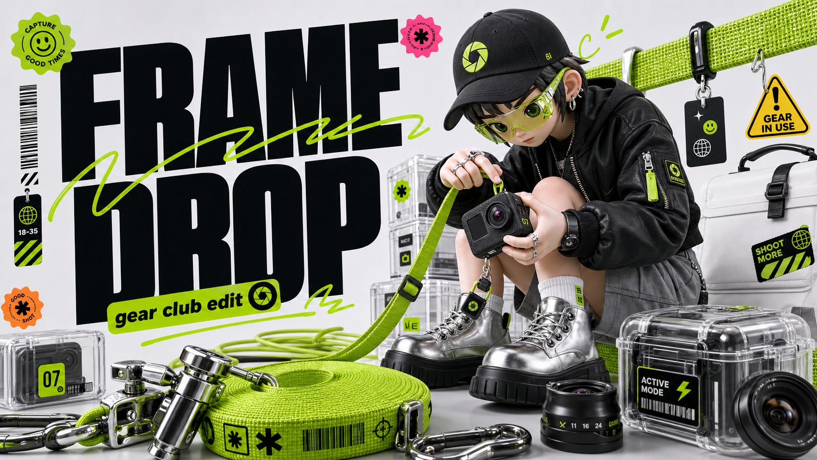 Acid Lime 3D Streetwear Type Poster Style preview