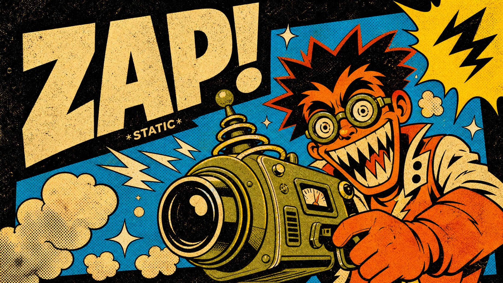 Impact Burst Halftone Comic Poster Style preview