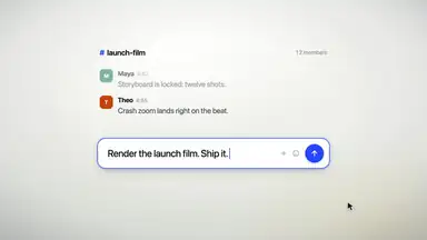 input-morph-assemble: an input box becomes the logo