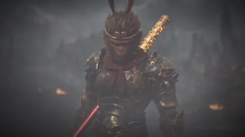 Interactive film made with OhMyGame: a monkey warrior dodges a sword strike