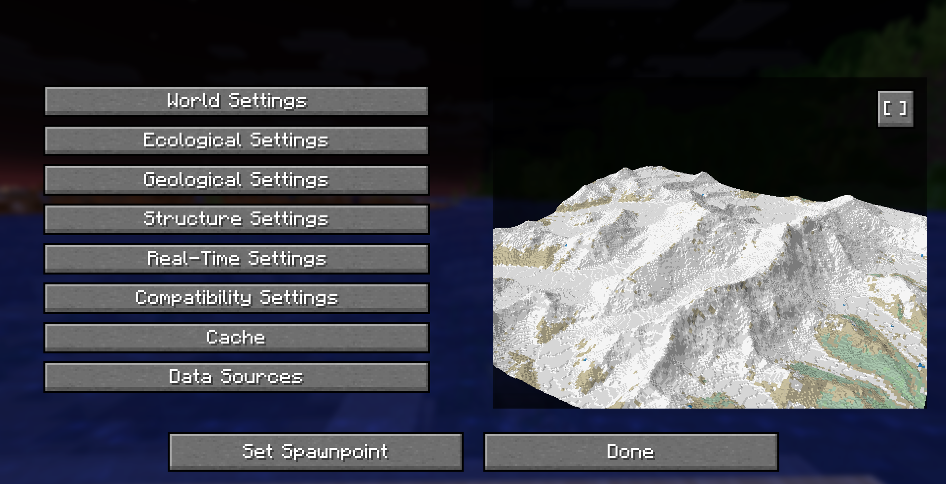 Tellus config screen