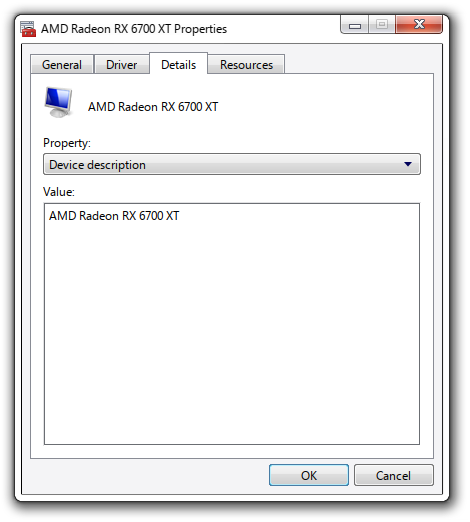 The Details tab, shwoing a dropdown with a large text area.