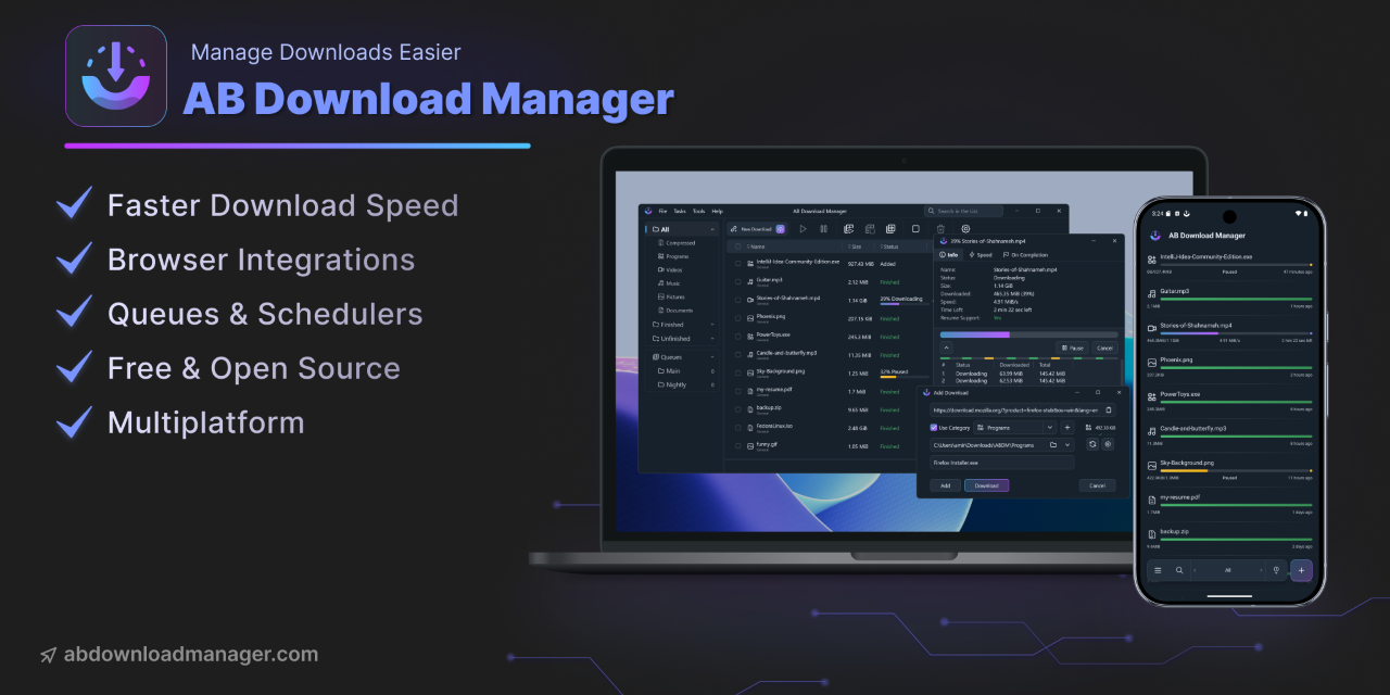 AB Download Manager Banner