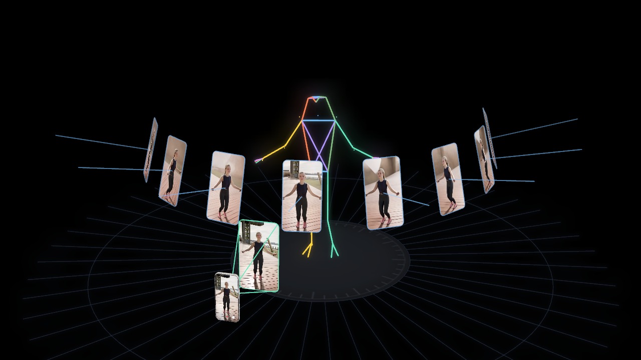 Eight target cameras distributed over the frontal 180-degree arc