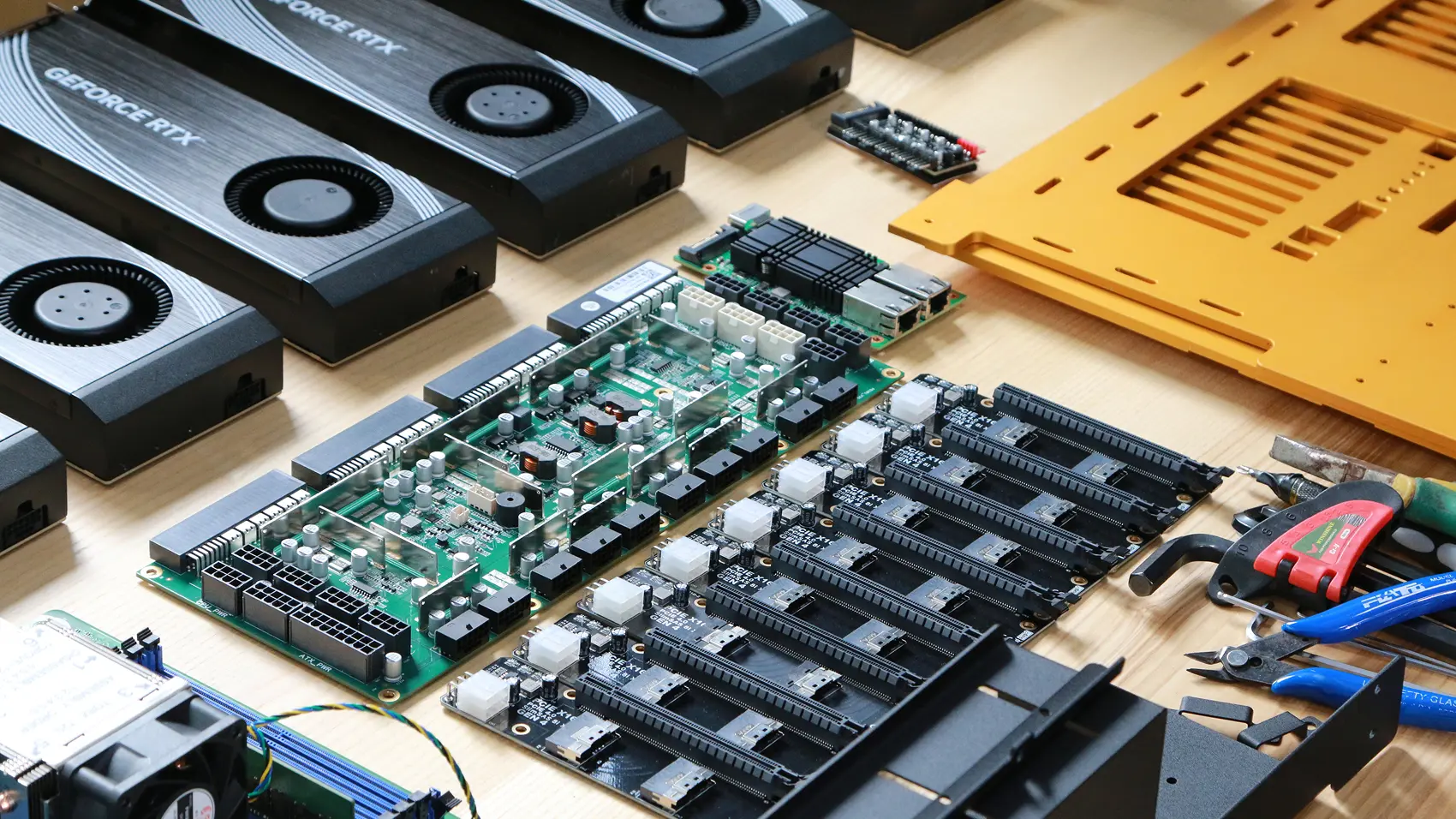 Every part laid out before assembly
