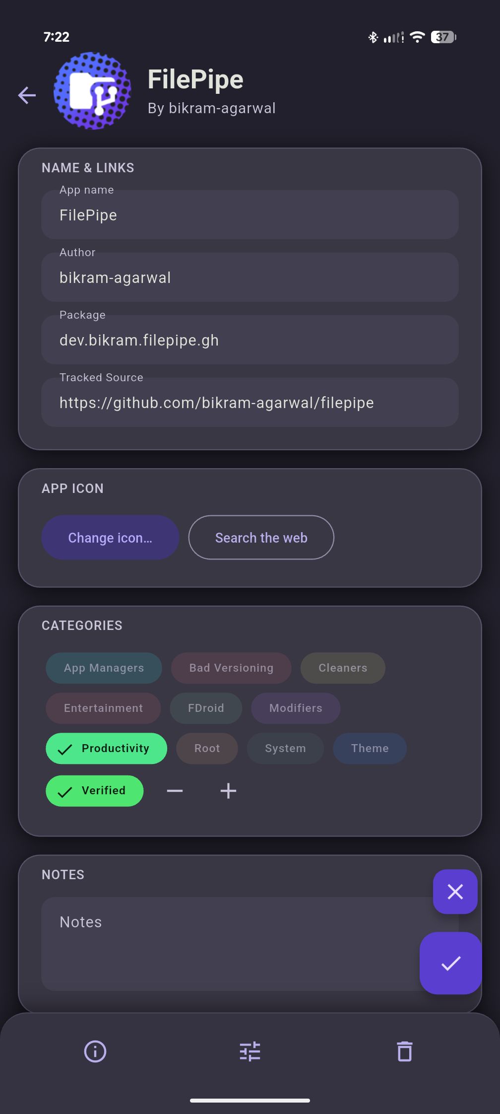 Editing App Details